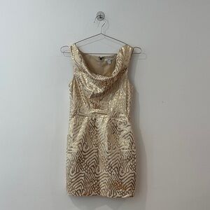 Vintage GAP Gold and Cream Mini Dress
